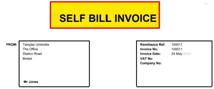 Self-Billing Invoice